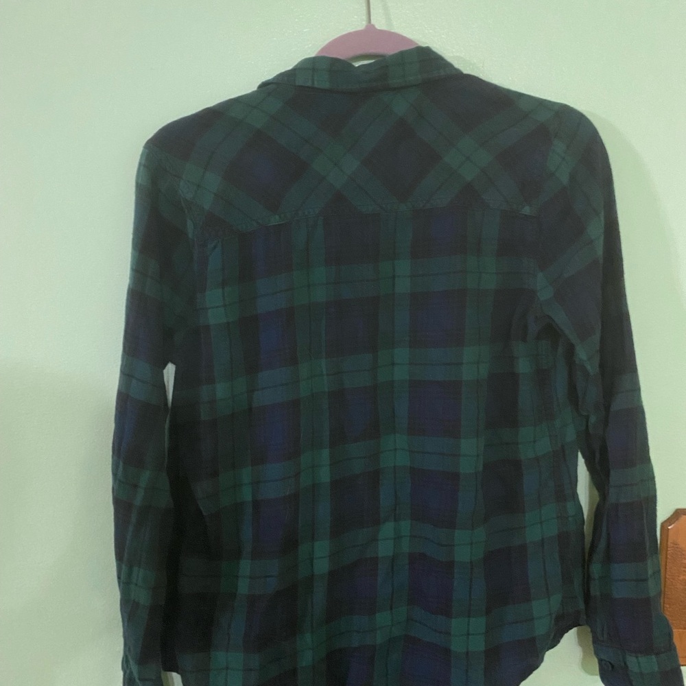 Forever 21 Green and Navy Flannel